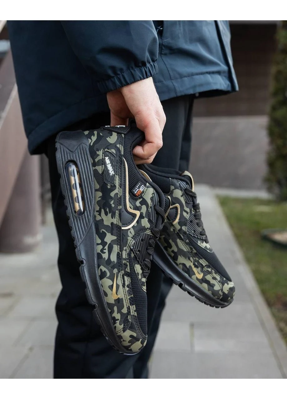 Черные демисезонные кроссовки мужские nike air max 90 camo найк аир макс 90 No Brand