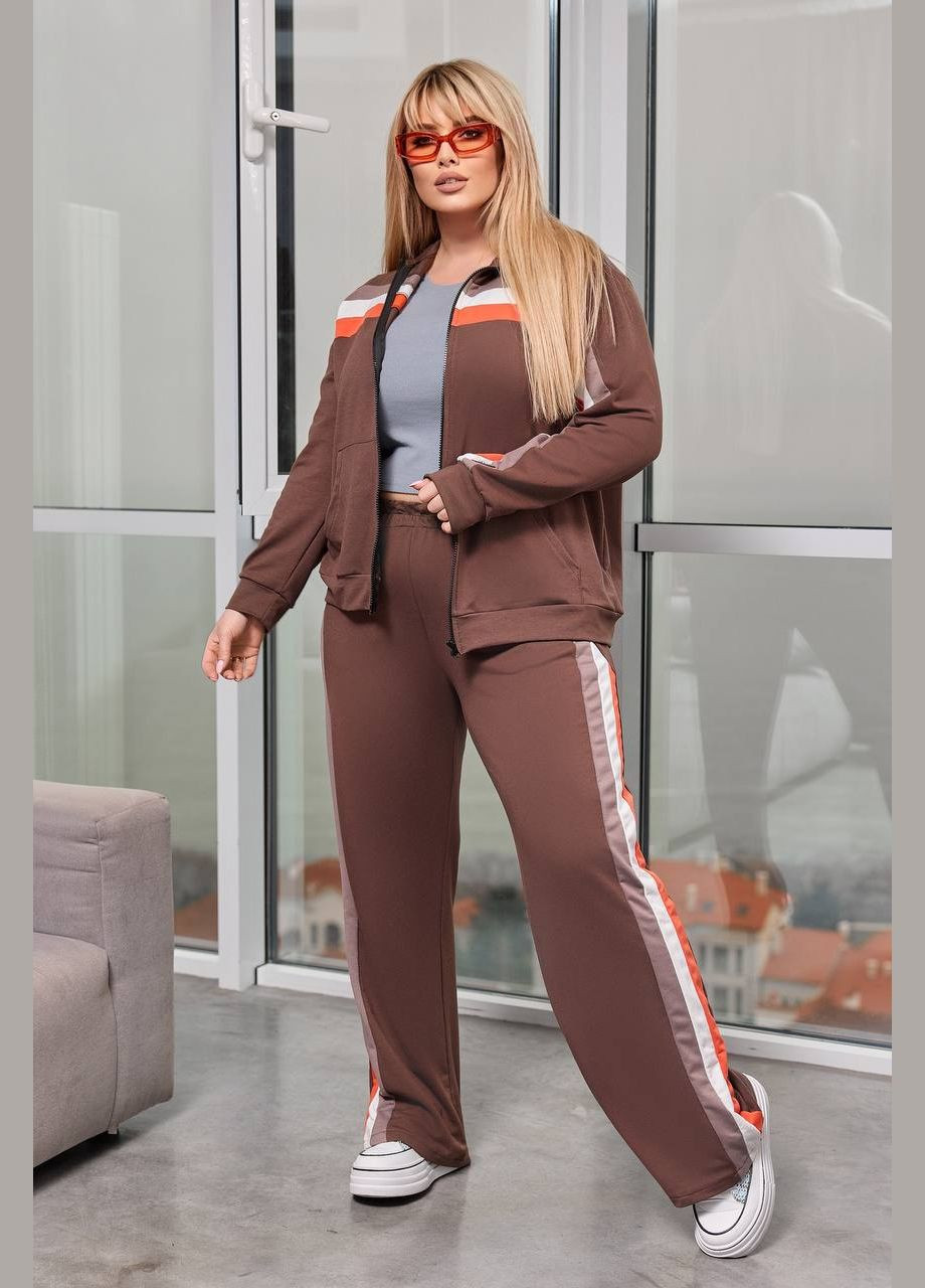 Женский спортивный костюм цвет шоколад- оранж р.50/52 453339 New Trend (286330102)