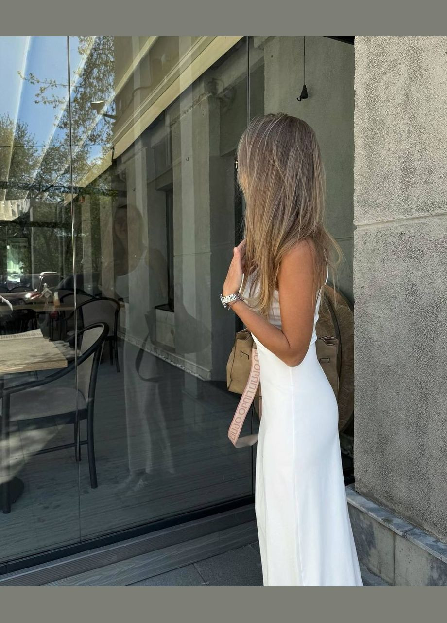 Білий біла сукня-майка з турецької тканини для літньої погоди No Brand однотонна