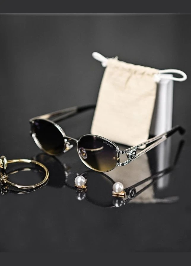 Очки Versace Silver 4 поляризованные градиентные с УФ защитой No Brand (326503804)
