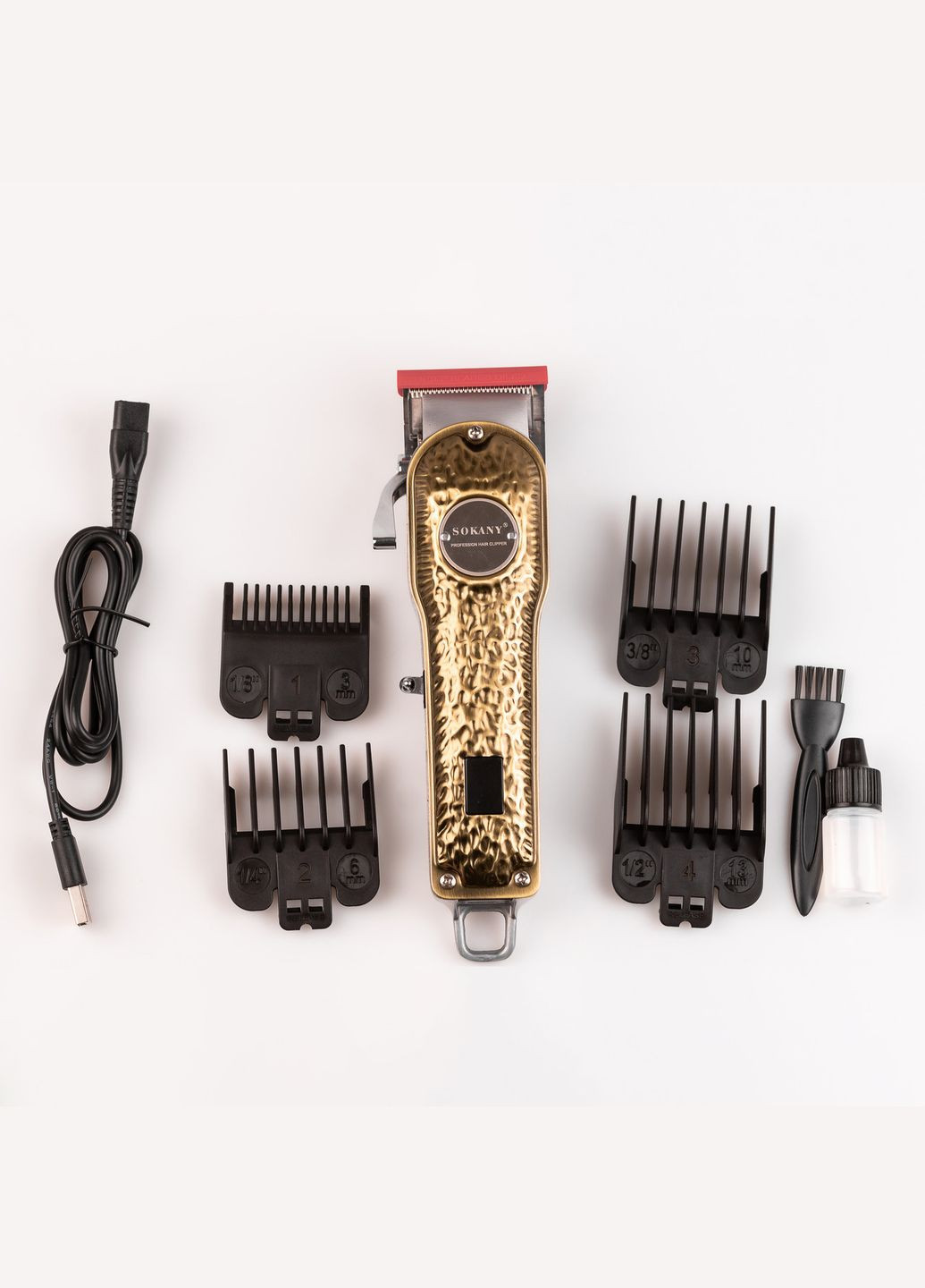 Машинка для стрижки SK-LF-9976 аккумуляторная с 4 насадками и USB золото. Sokany (327874752)