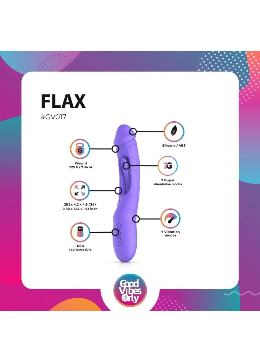 Вібратор Flax Vibrating Dildo with G-Spot Stimulator Good Vibes Only (389902355)