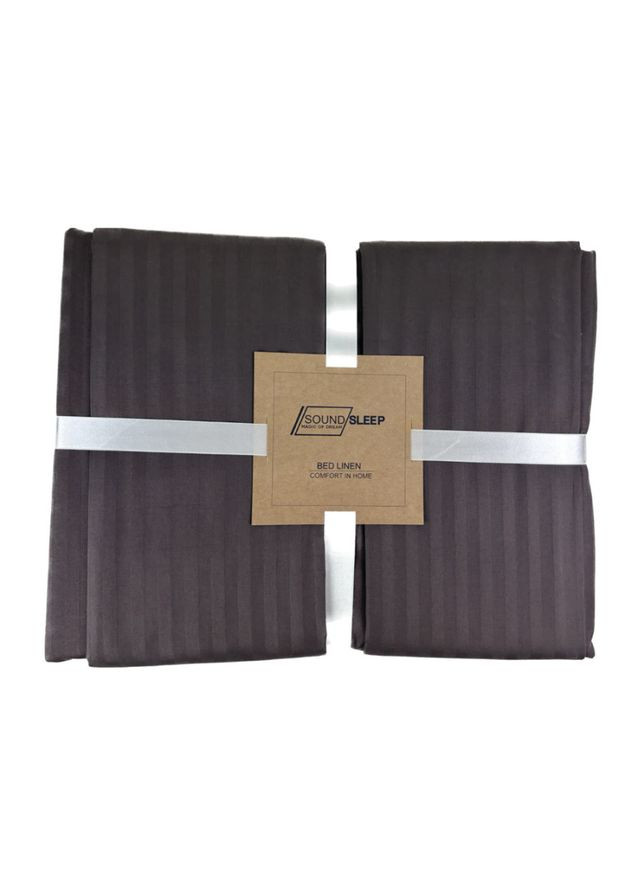 Комплект постельного белья Stripe Chocolate сатинстрайп евро 200х220 см шоколад (2251736514011) SoundSleep (308071893)