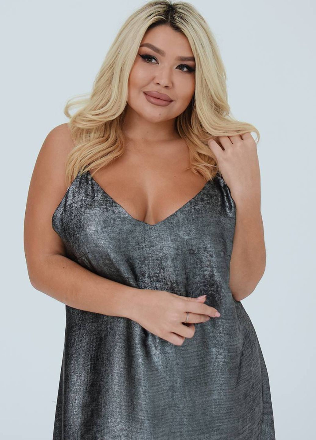 Серебряное повседневный платье комбинация Tik-Tak