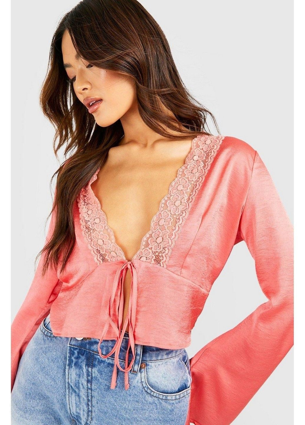 Коралловая блуза Boohoo