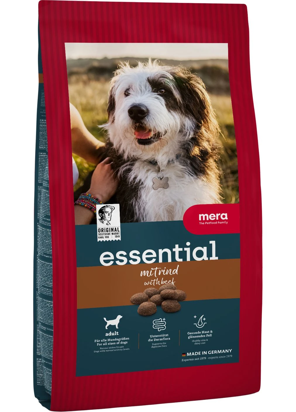 Сухий корм для дорослих собак essential Adult mit Rind з яловичиною 2 кг (4025877620300) Mera (316630194)
