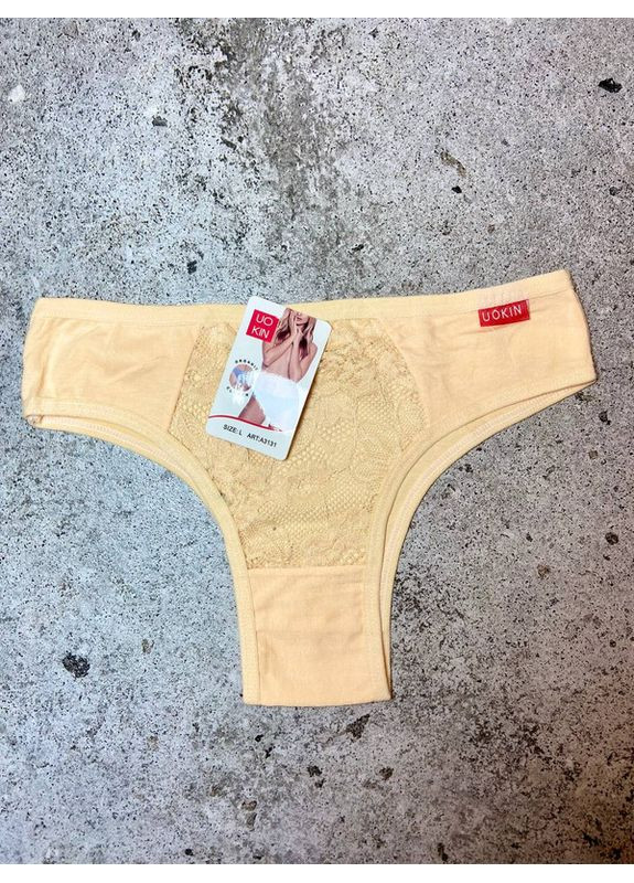 Труси жіночі з органічної бавовни з мереживом UOKIN Танга (370368952)