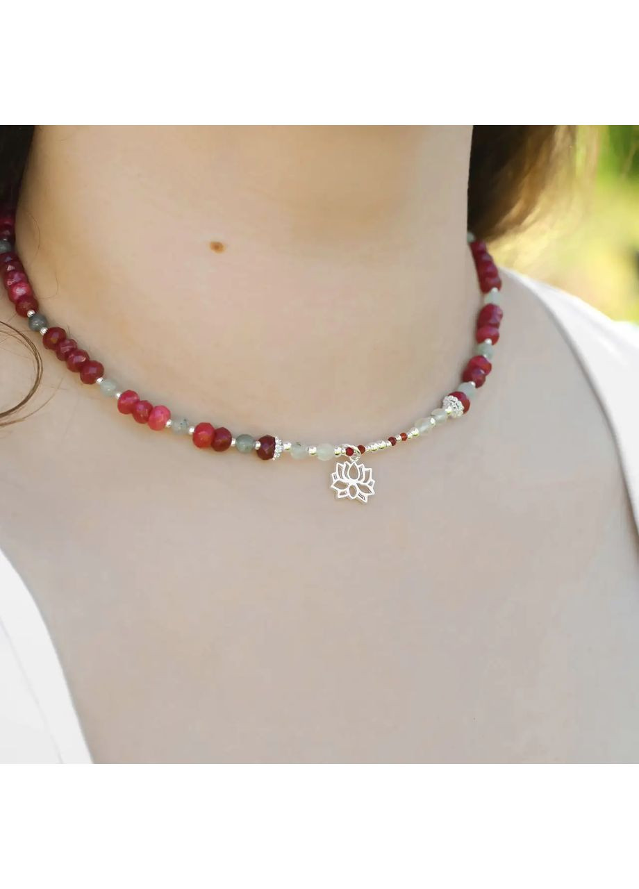 Чокер натуральний Кварц, Преніт, Шпінель (сплав), Яшма, фур-ра гіп-ний сплав колір срібло d-6х4-2мм+- L-40-45см No Brand шпінель, яшма, кварц латунь, медичний сплав срібло (349847984)