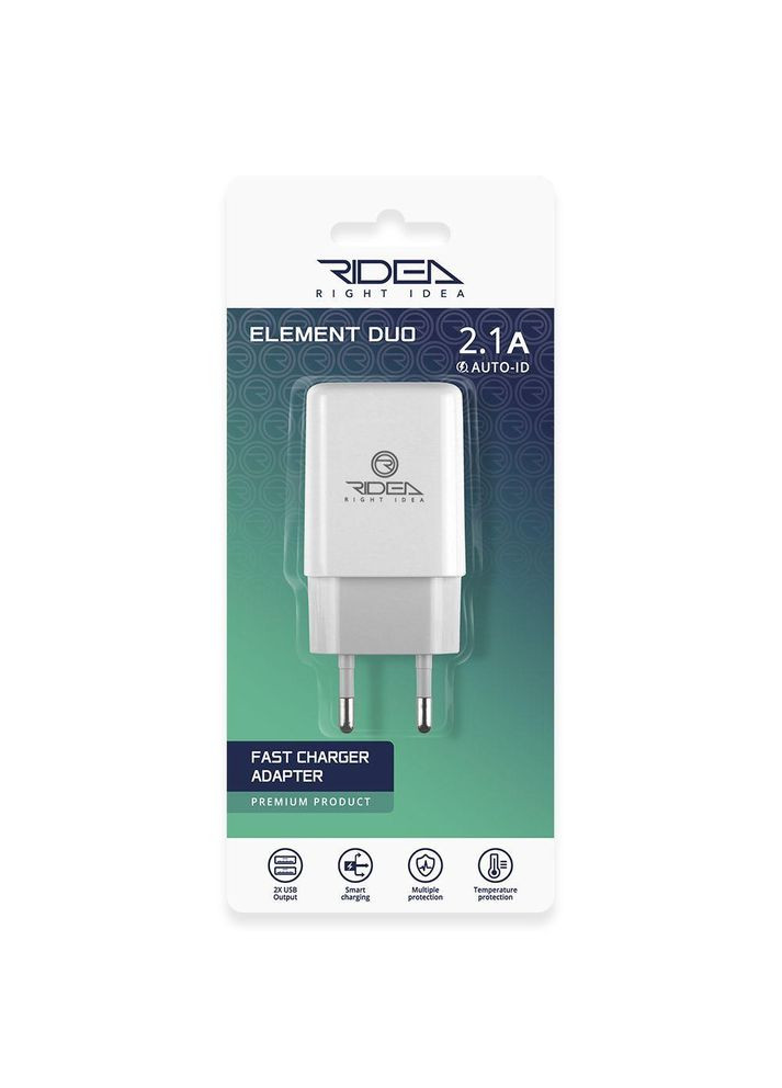 Сетевое Зарядное Устройство Element 2.1 A 2USB Ridea (369653726)