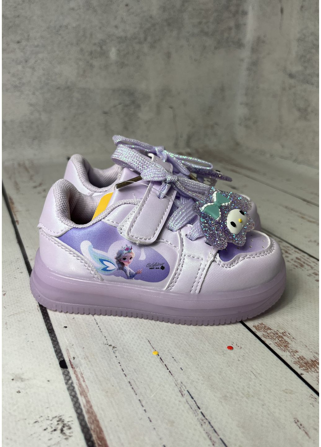 Фіолетові всесезонні кросівки дитячі на дівчинку led фіолетовий (469) Clibee