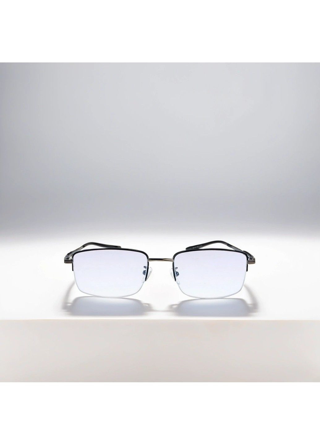 Мужские очки для компьютера прямоугольные в металлической оправе хромовые 2.8163.С2 No Brand (304293478)