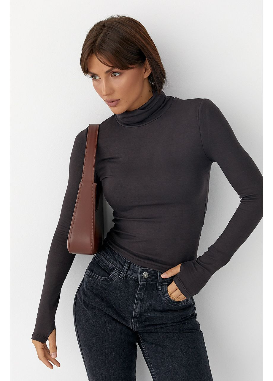 Однотонний гольф з високою горловиною Lurex (365629431)