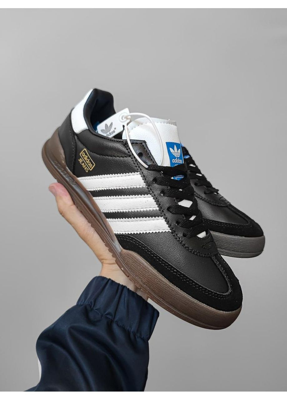 Черные демисезонные кроссовки мужские adidas jeans black / white адидас No Brand