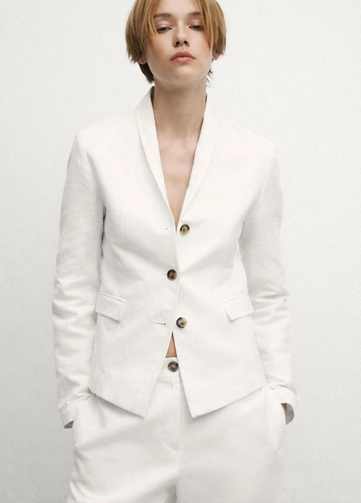 Піджак із сумішевого льону Massimo Dutti (375028016)