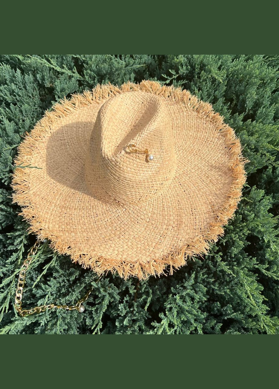 Літній широкополий капелюх Федора з ланцюгом і булавкою посатані поля No Brand (293815356)