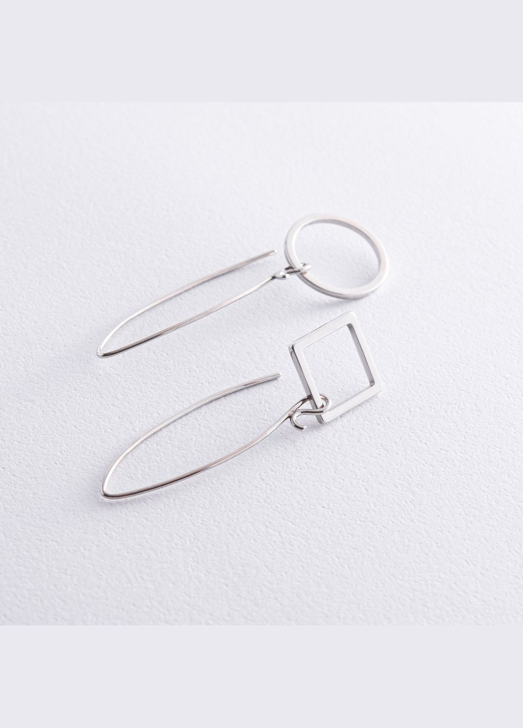 Срібні сережки - петельки Геометрія 4994 Oniks (264023748)