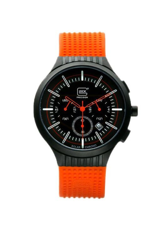 Австрийские Мужские Часы Global Watch Оранжевый 110724 с Солнечной Батареей и Хронографом Glock (335052829)