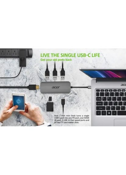 USB-хаб 7IN1 Silver (HP.DSCAB.018) Acer (352232349)