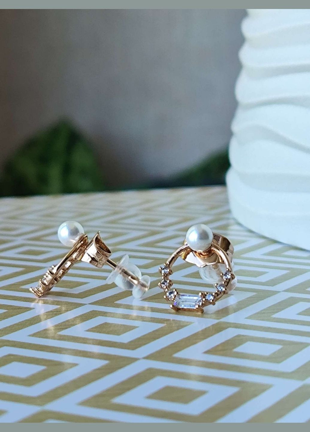 Сережки гвоздики с искусственными жемчужинами ксюпинг xuping позолота Xuping Jewelry (336190157)