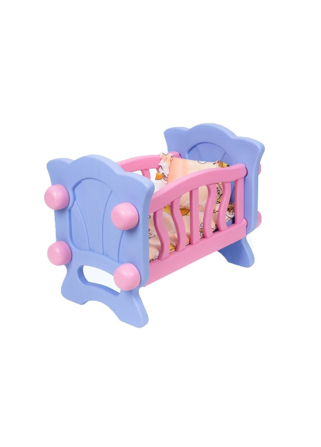 Дитяча іграшкова Колиска для ляльок до 30 см з набором постілі Рожева (42540443127) ТехноК (371191436)
