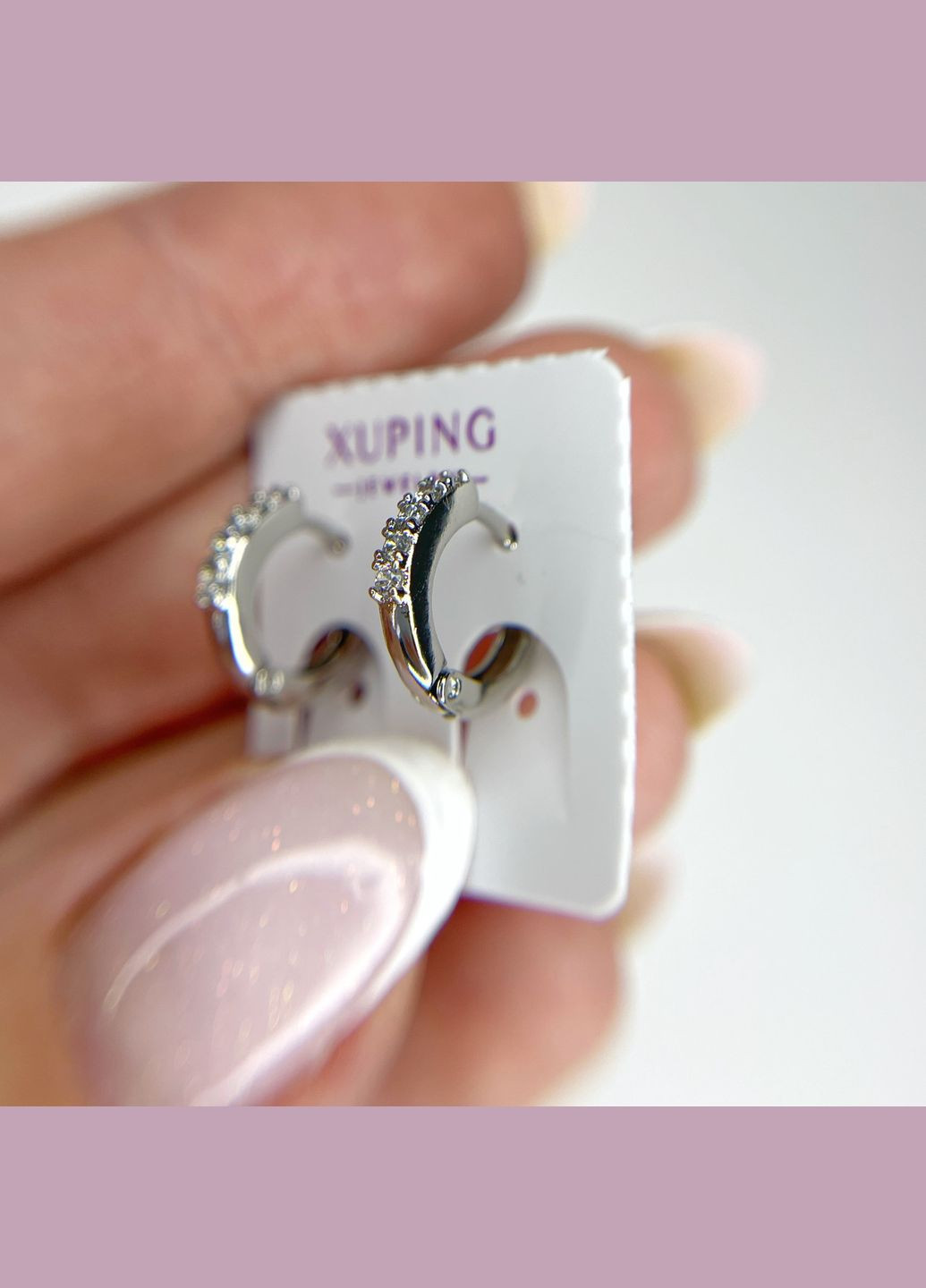 Сережки родій Xuping Ювелірна біжутерія Конго круглі Сріблястий 2 мм x 11 мм S15296 Xuping Jewelry (338434563)