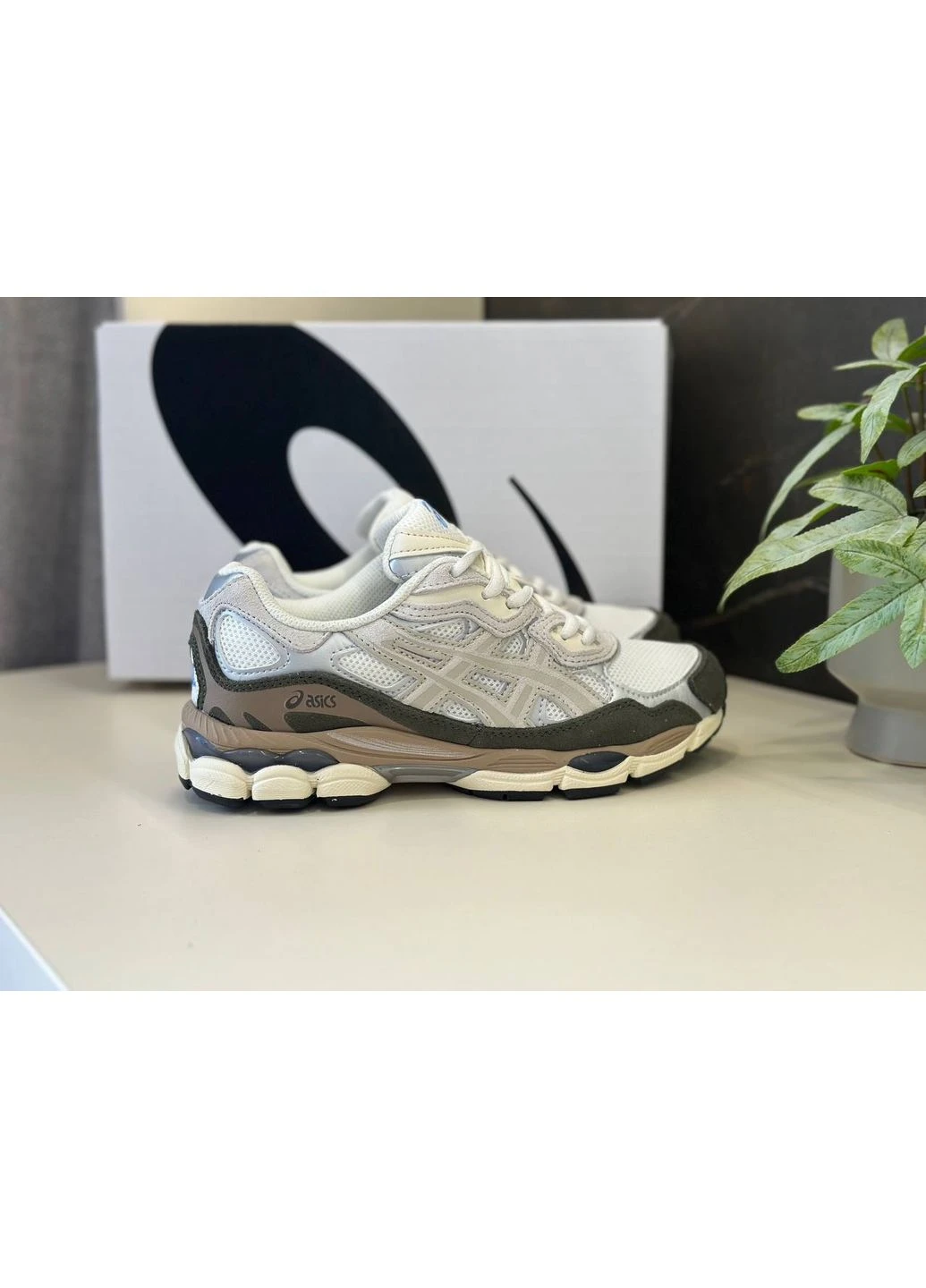 Білі кросівки чоловічі asics gel-nyc white brown асікс гель нюк білі демісезон No Brand