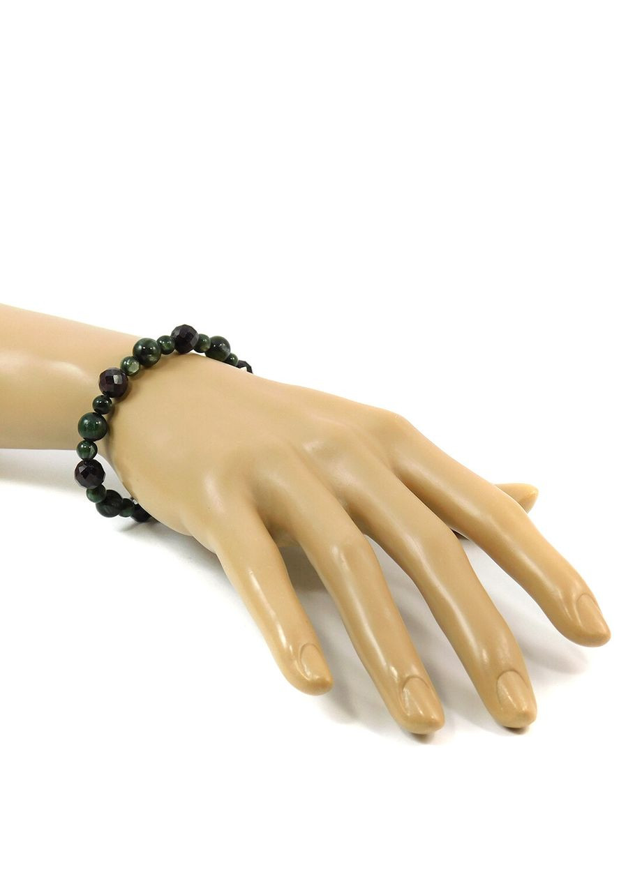 Браслет "Аристократія" Серафініт, Гранат, срібло 16 Fursa fashion (322568574)