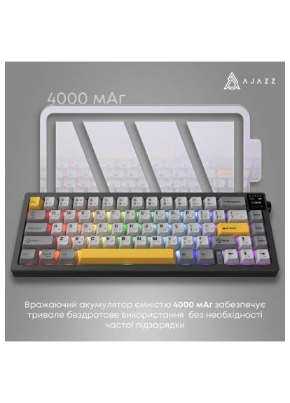 Клавиатура AK650 Flying Fish Switch Black RGB USB/Wireless/Bluetooth UA Black (AK650-FF-BGY) Ajazz AK650 Flying Fish Switch Black RGB USB/Wireless/Bl (370958933)