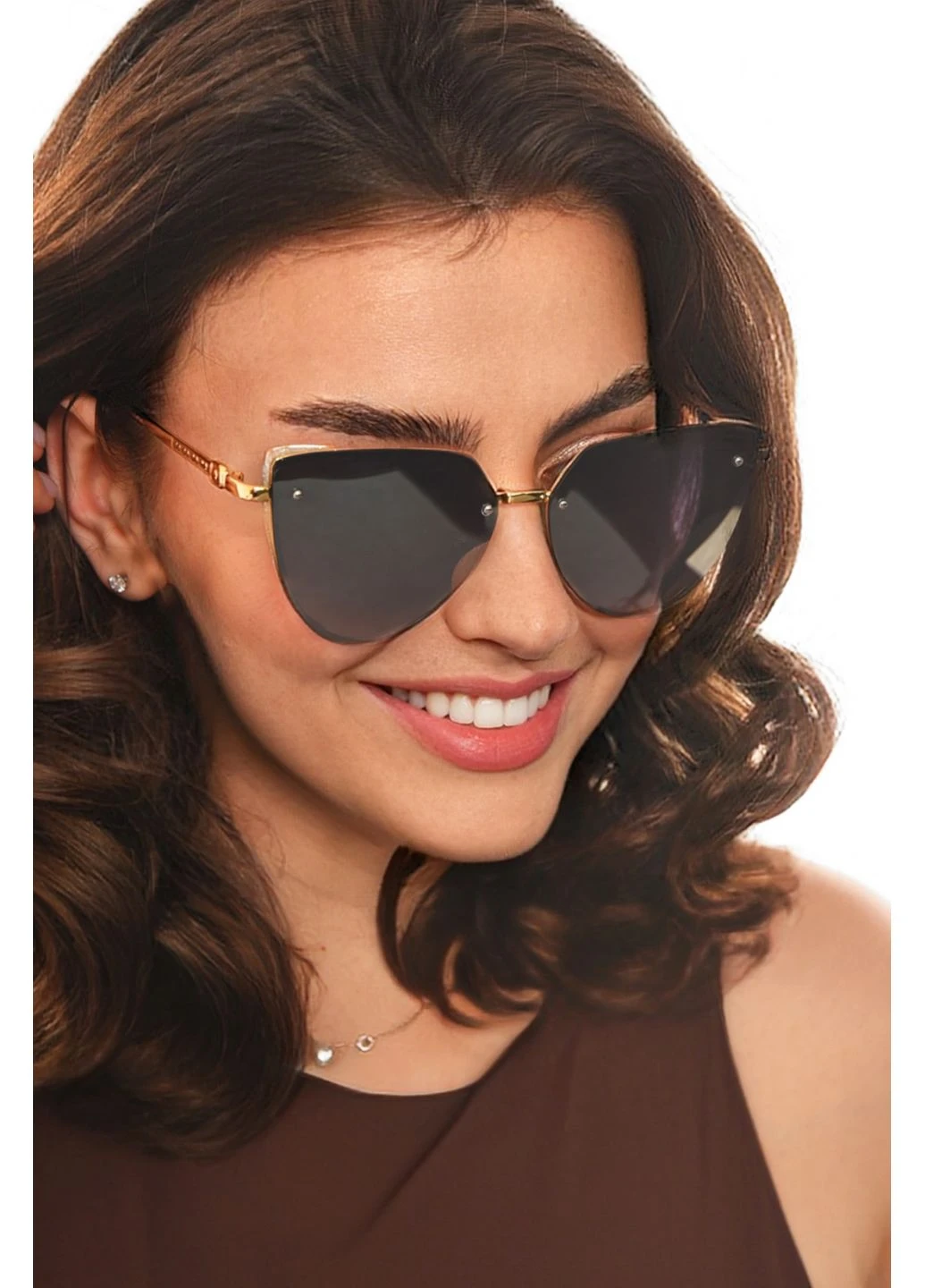 Окуляри жіночі золотистого кольору Let's Shop (397289796)