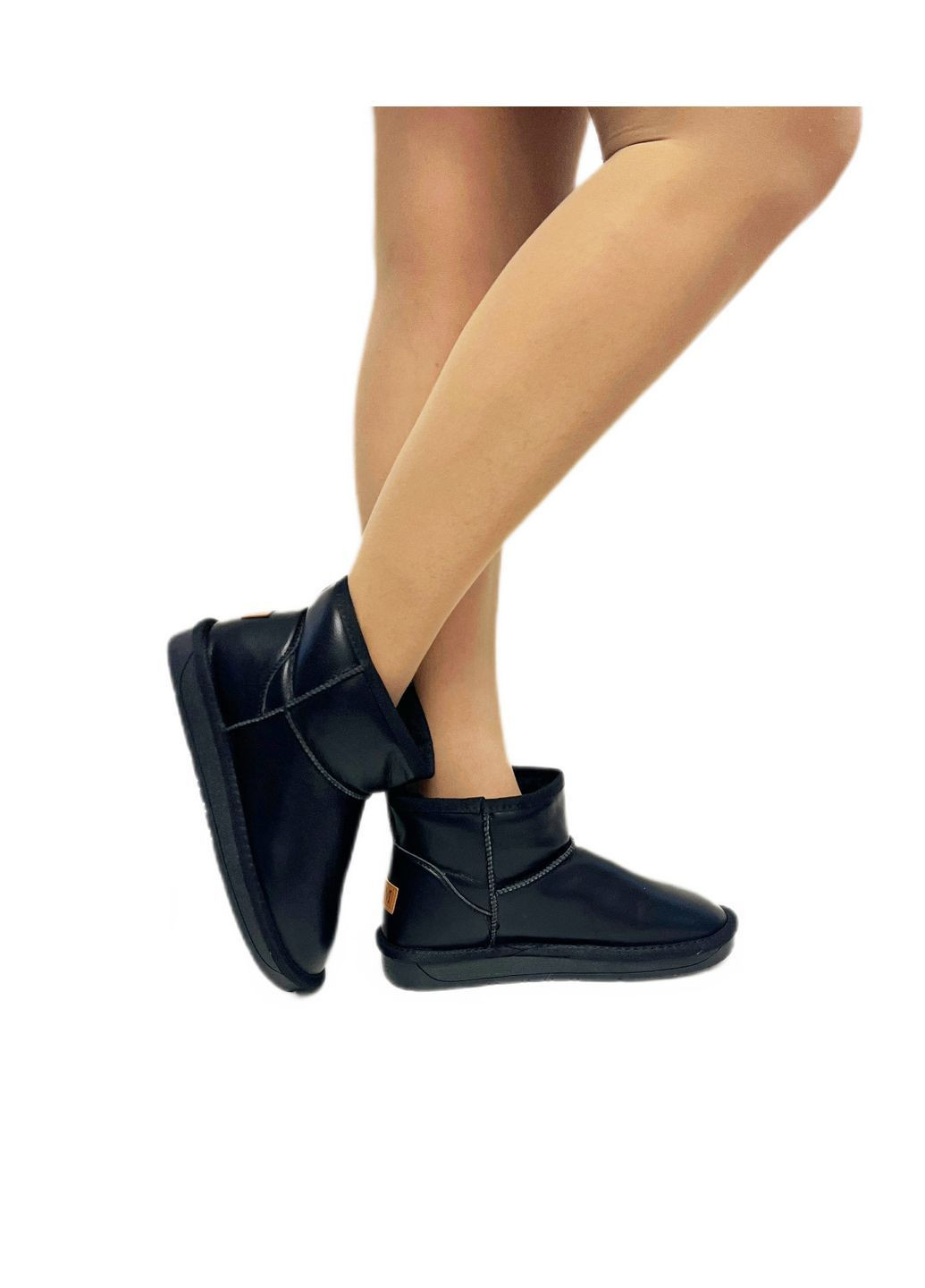 Женские угги кожаные низкие черные L&M шкіряні низькі (372794103)