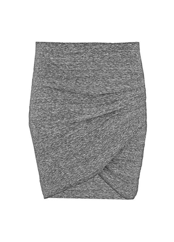 Серая меланж юбка Stradivarius