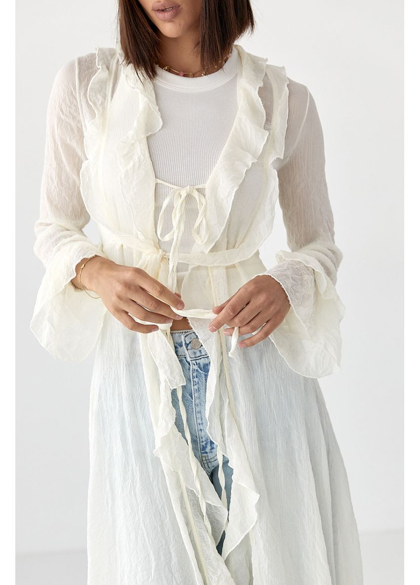 Кремова пляжна пляжна прозора сукня Lurex однотонна