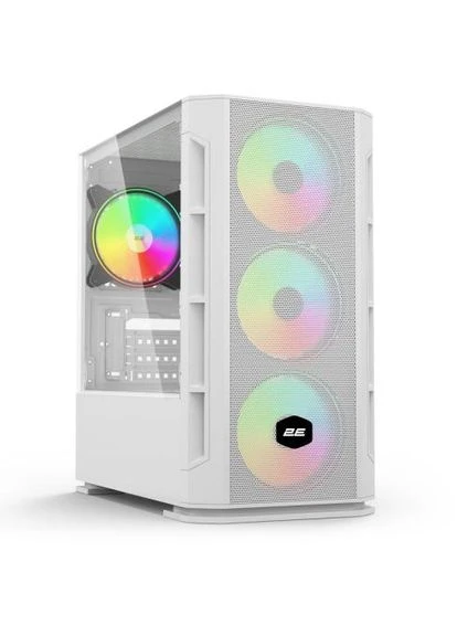 Корпус Gaming CALLEO (GB700W), White, без БП, Mini Tower, для Micro ATX / Mini ITX, макс. CPU - 150 мм / VGA - 320 мм, 4x120 мм 2E (386038846)
