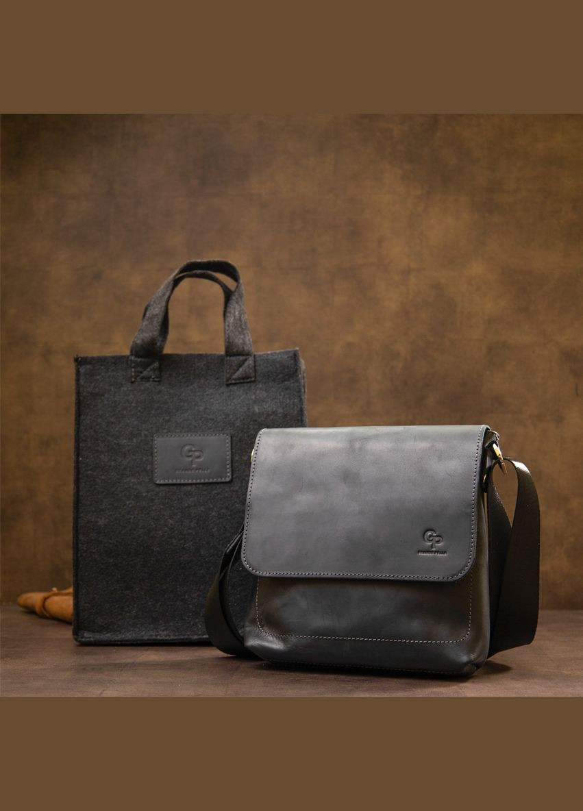 Практична шкіряна чоловіча сумка 11431 Grande Pelle (331907237)