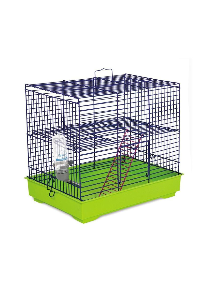 Клетка для грызунов Микки с лестницей 37x25x30см металл (цвет в ассортименте синий, зеленый) Природа (292259053)