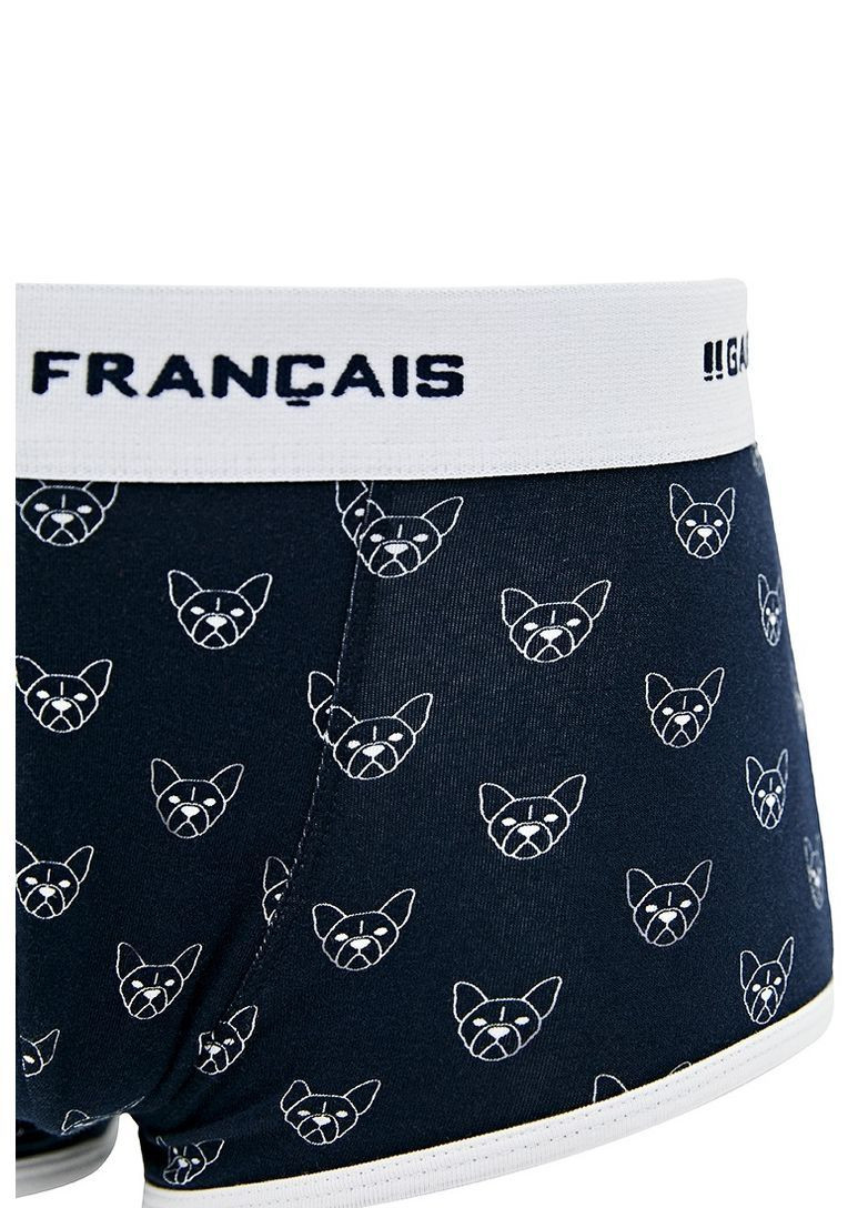Трусы боксеры Shorty18 Темно синий с бульдоговым принтом Garcon Francais (267241923)