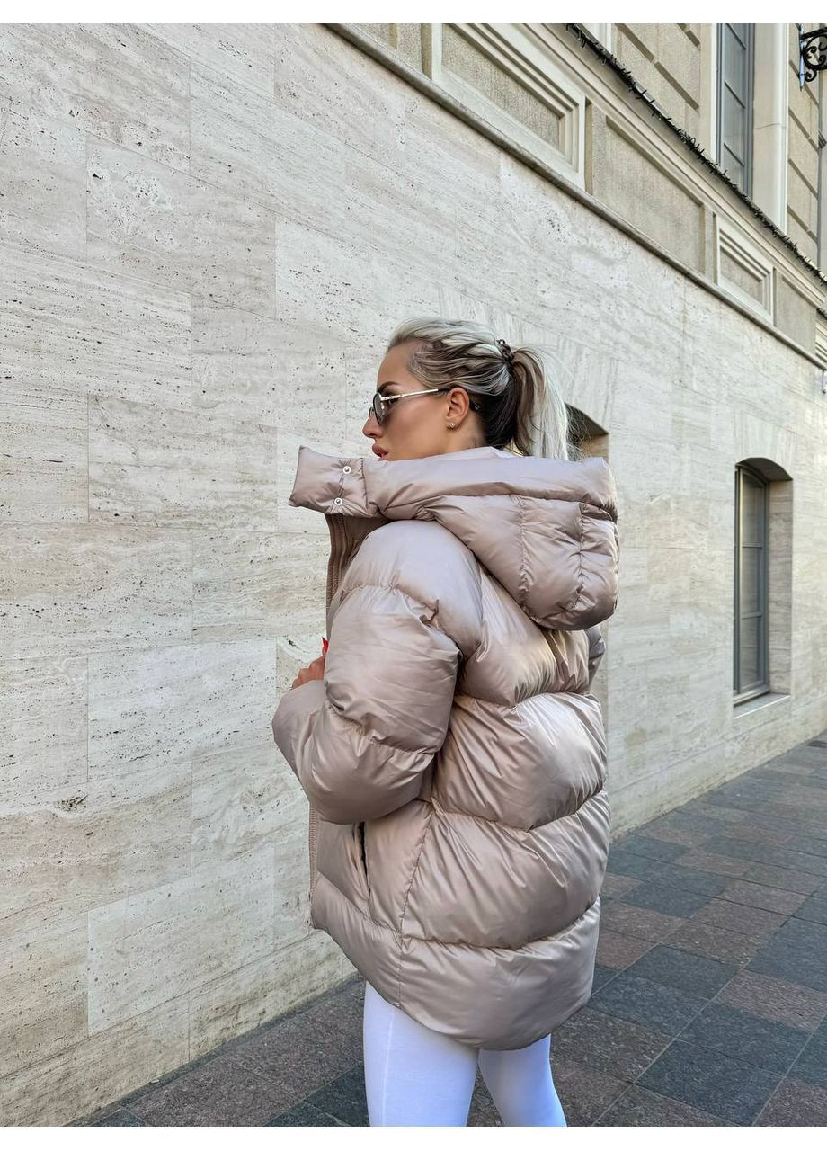 Бежевий демісезонний Пуховик Style Point