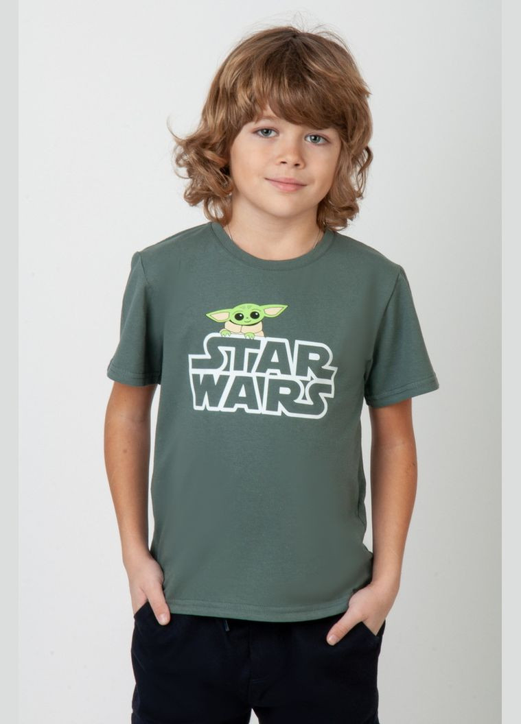 Хакі (оливкова) демісезонна футболка для хлопчиків 03-2766-54н 104 см Авекстекс