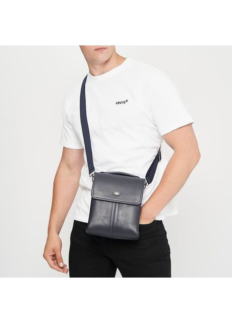 Сумка планшет через плече чоловіча з натуральної шкіри синій 36609 Ricco Grande (353690157)