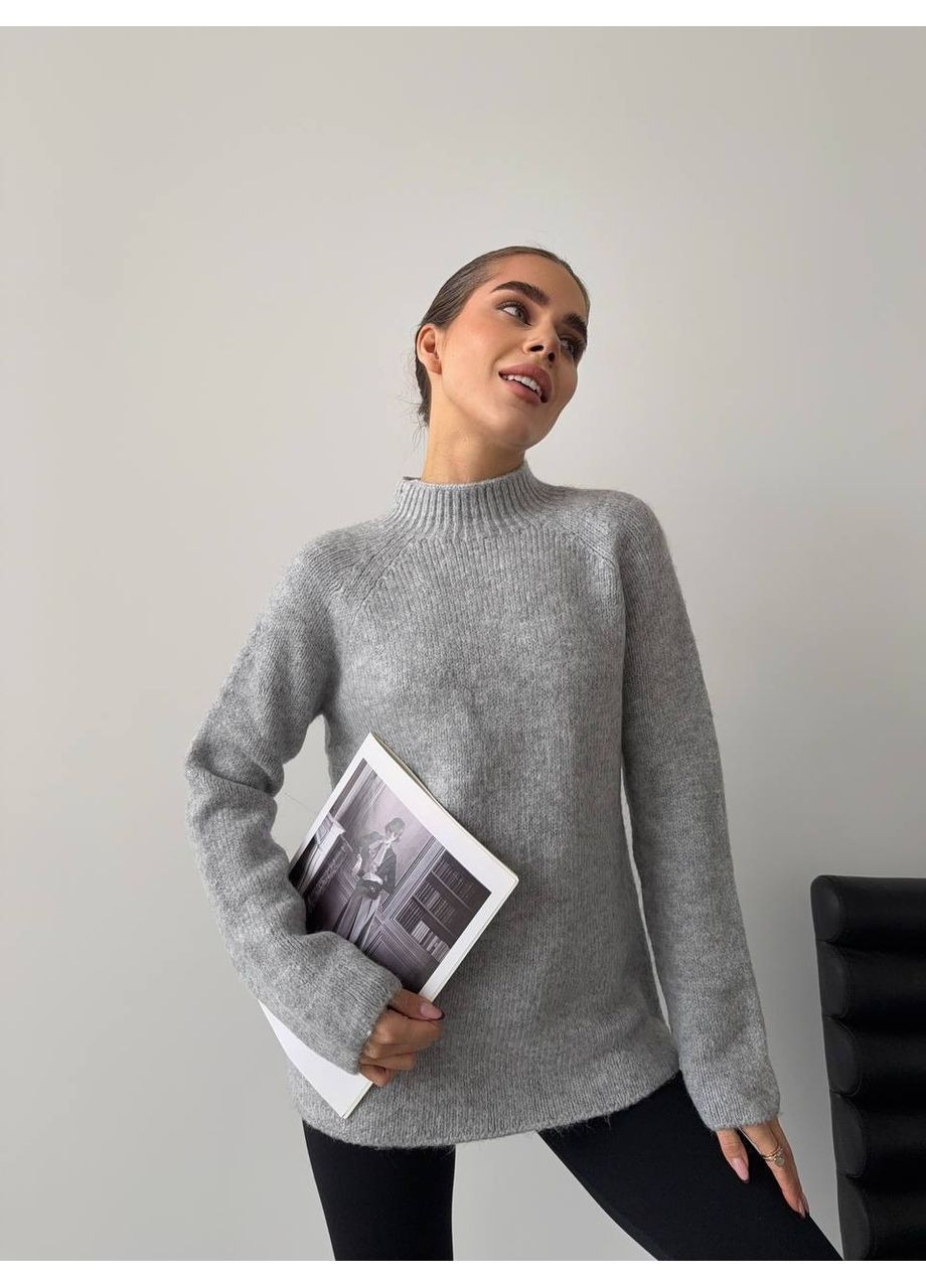 Серый демисезонный стильный свитер без швов (турция) — замеры в описании. DK/DL Мода без кордонів