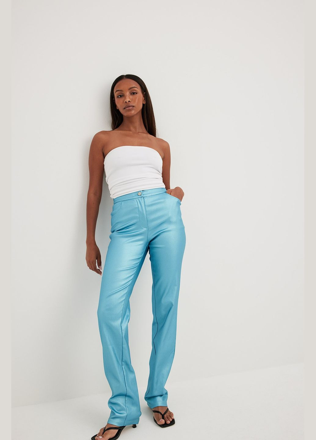 Штаны демисезон,голубой-серебристый, NA-KD (315699528)