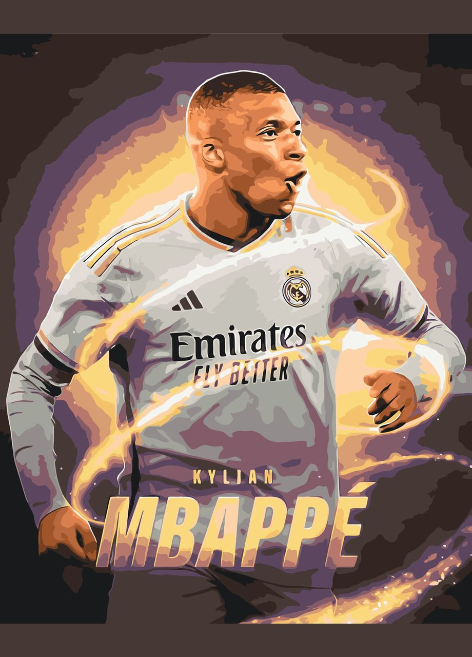 Картина за номерами Футболісти. Киліан Мбаппе 40*50 см Оригамі LW 3408 Origami (322141845)