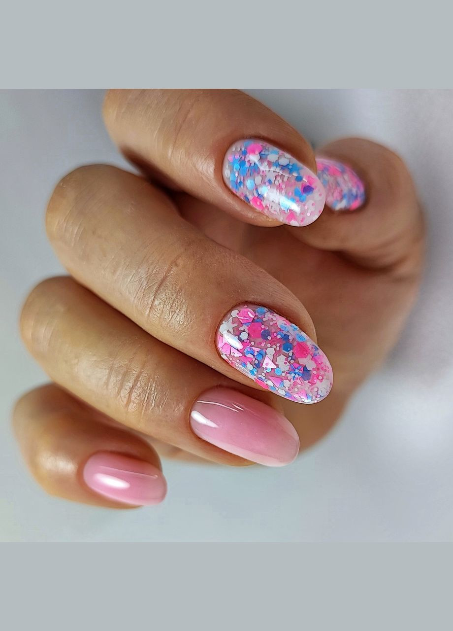 Гель для покрытия и дизайна ногтей Crystal Синий Микс #5 - 5мл Magic Girl (303635670)