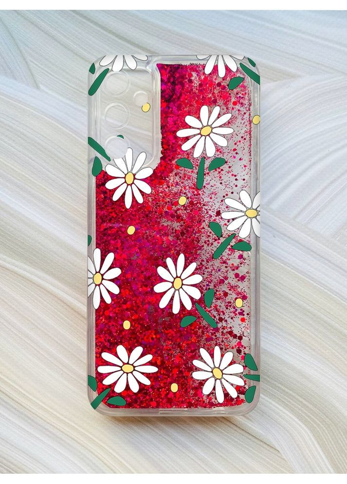 Чехол с плавающими блестками на Samsung Galaxy A24 (A245):: Ромашки (принт 368) CASE CONTROL (360687935)