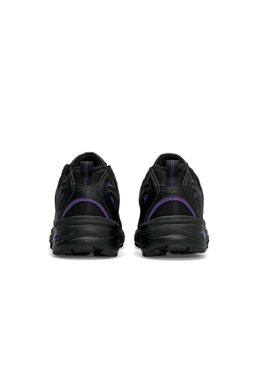 Кроссовки женские New Balance No Brand 530 Fleece Black Purple чёрные демисезоны (374531514)