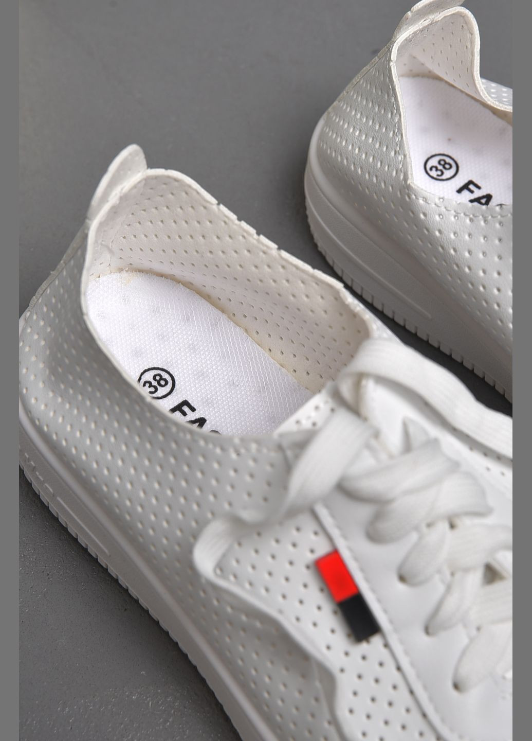 Мокасини жіночі білого кольору на шнурівці Let's Shop (279724111)