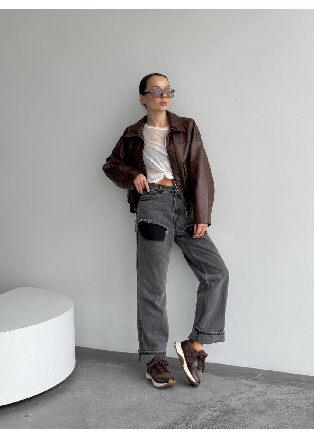 Зимние кроссовки No Brand коричневые зима (369607975)