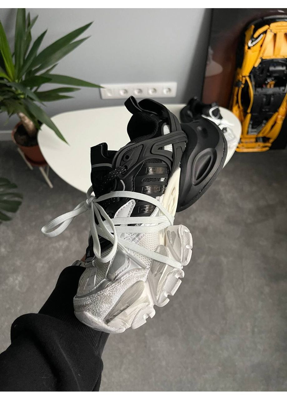 Черно-белые демисезонные кроссовки мужские и женские adidas vento xlg deluxe black white | адидас венто делюкс черно-белые No Brand