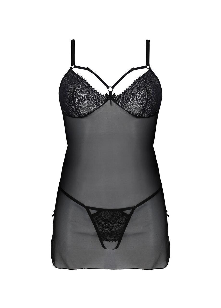 Пеньюар DROSERA CHEMISE black S/M - ECO Passion (303901999)