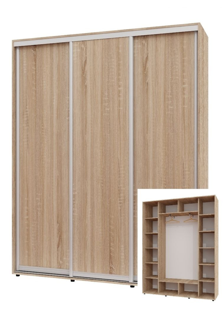 Шафа-купе тридверна 200*45*230 см Дуб Сонома 3 двері ДСП ШК-05 Алекса (360462590)
